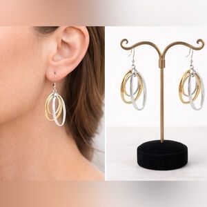 ✨Two Tone Oval Loop Drop Earrings Gold & Silver Hook Style Style & Co